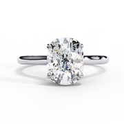 solitaire elongated cushion cut lab grown diamond engagement ring